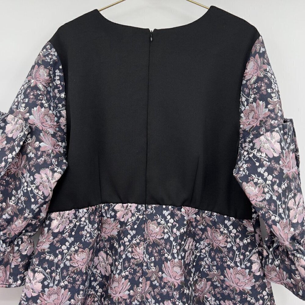 Eloquii Studio Plus Floral And Silver Detail Knee Length Dress Women's 18 - Picture 6 of 10